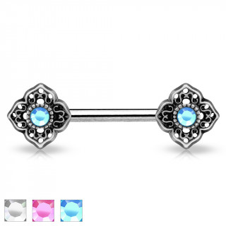 Piercing tton  fleurs tribales avec strass