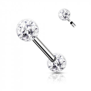 Piercing tton acier  boules frido (filetage interne) - Clair