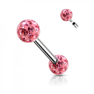 Piercing tton acier  boules frido (filetage interne) - Rose