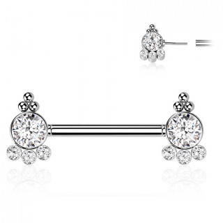 Piercing tton acier push-in chic  strass et perles