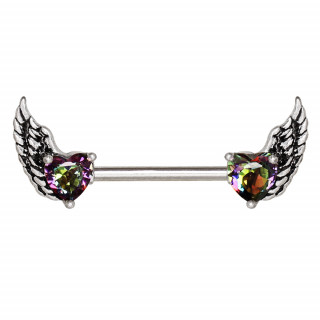 Piercing tton  ailes d'ange serties de pierres nuances