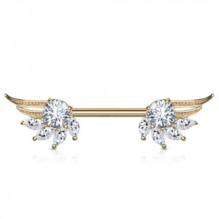 Piercing tton ailes d'ange majestueuses  strass - Cuivr