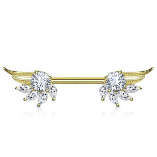Piercing tton ailes d'ange majestueuses  strass - Dor