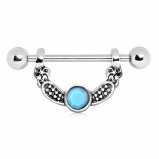 Piercing tton antique  perle turquoise