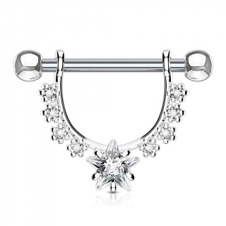 Piercing tton  arc de fleurs et toile strass