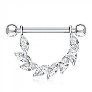 Piercing tton  arc de pierres claires tailles en marquises