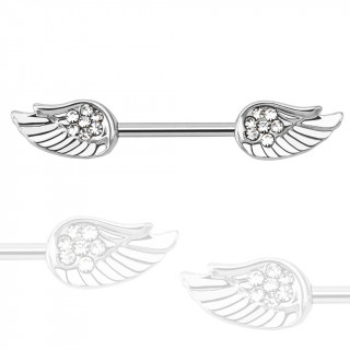 Piercing téton avec ailes serties