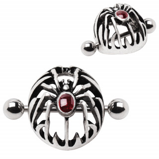 Piercing téton bouclier araignée
