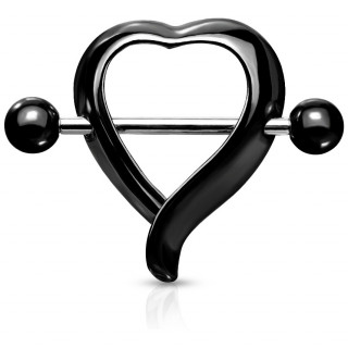 Piercing tton  bouclier coeur sensuel Noir