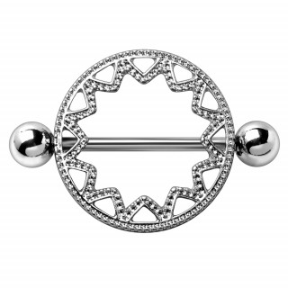 Piercing téton bouclier soleil pointillets