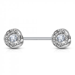 Piercing tton  boutons de roses pavs de strass