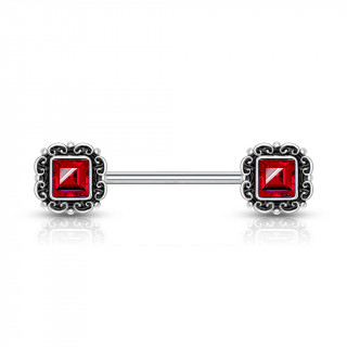 Piercing tton  cadres victoriens sertis - Rouge