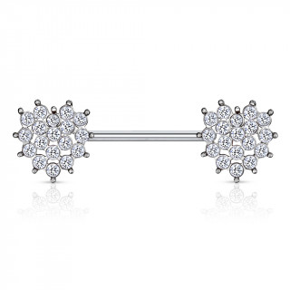 Piercing tton  coeur de strass - Clair