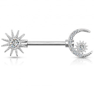 Piercing tton croissant de lune toil strass