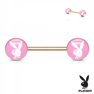 Piercing tton cuivr  embouts lapin playboy rose