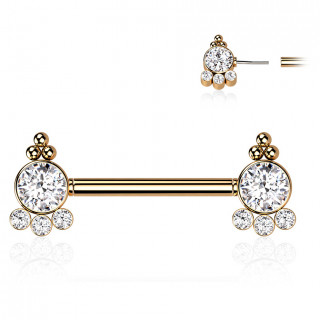 Piercing tton Cuivr push-in chic  strass et perles