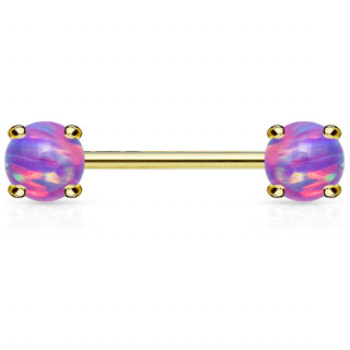 Piercing tton dor  opales violettes griffes