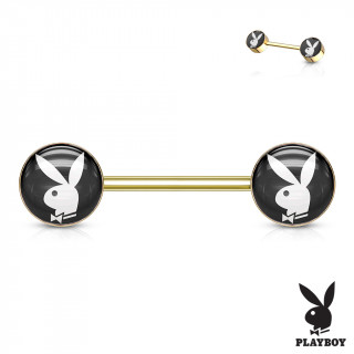 Piercing tton dor  embouts lapin playboy noir