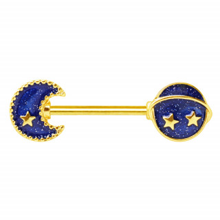 Piercing tton dor et bleu galaxie