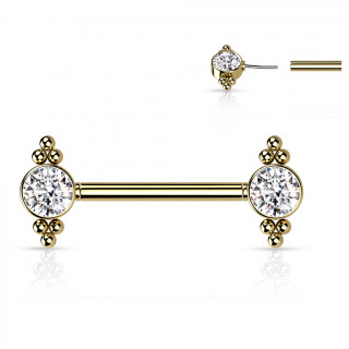 Piercing tton Dor push-in  strass et triangles de perles