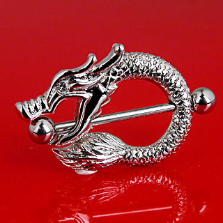 Piercing tton dragon asiatique serti