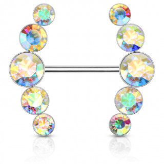 Piercing tton duo d'arcs strass - Aurore Borale