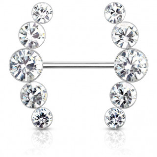 Piercing tton duo d'arcs strass - Clair