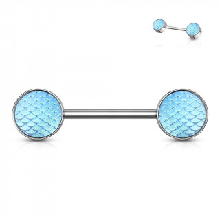Piercing tton  cailles style holographique bleues