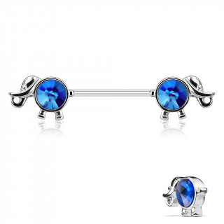 Piercing tton lphants  pierres bleues