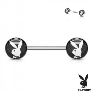 Piercing tton  embouts lapin playboy noir