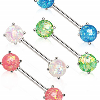 Piercing téton à embouts d'Opale