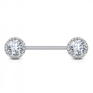 Piercing tton  embouts ronds tincelants de strass