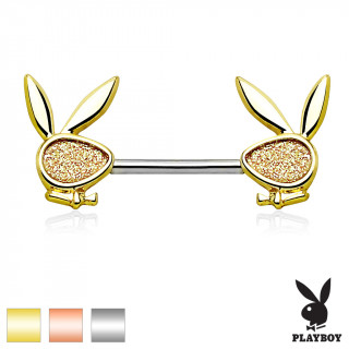 Piercing tton en acier  lapins Playboy en laiton  paillettes
