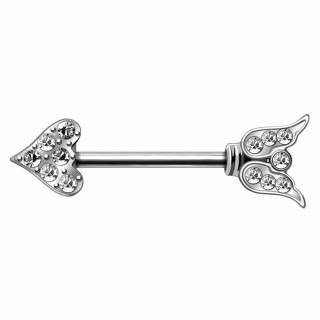 Piercing tton flche coeur  empennage ailes d'ange