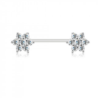 Piercing tton  fleurs strass - Clair