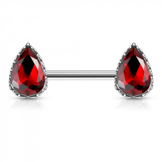 Piercing tton  gouttes de cristal nuances - Rouge