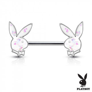 Piercing tton Lapin Playboy Opale (officiel) - Blanc
