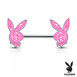 Piercing téton Lapin Playboy Opale (officiel) - Rose