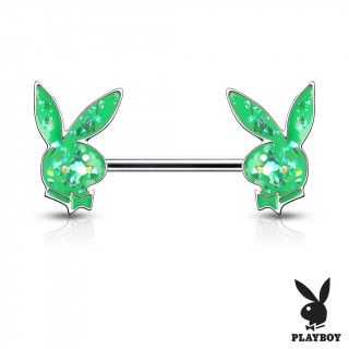 Piercing téton Lapin Playboy Opale (officiel) - Vert
