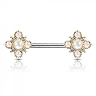 Piercing tton  losanges sertis de strass et perles - Dor