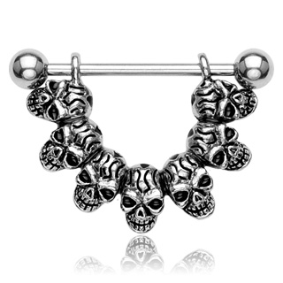 Piercing tton "Lucky 7" Skull Link