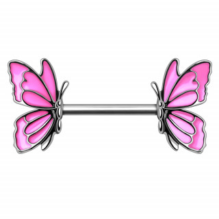 Piercing tton  papillons majestueux  ailes roses