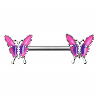 Piercing tton  papillons roses et violets