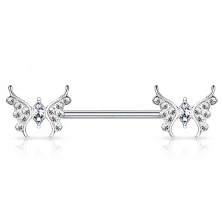 Piercing tton  papillons scintillants - Clair