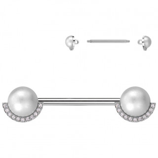 Piercing tton  perles avec arc de zirconiums