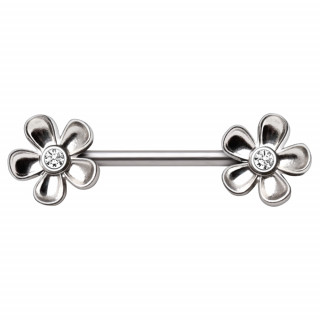 Piercing tton petites fleurs  pierres claires