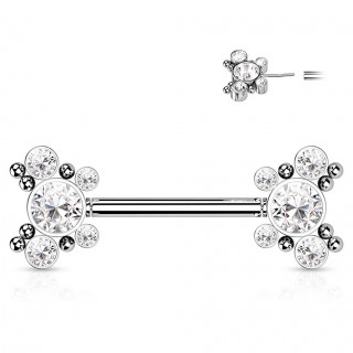 Piercing tton push-in  papillons strass - clair