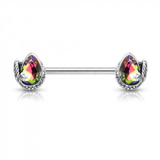Piercing téton queue de sirène et oeuf de cristal - Vitrail Medium