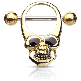 Piercing tton skull dor aux yeux noirs emaills