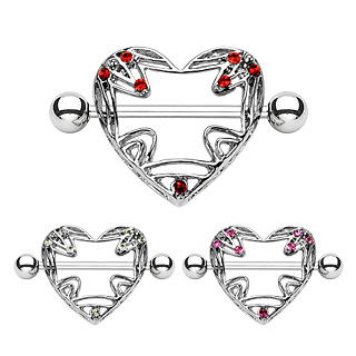 Piercing tton style bouclier en coeur